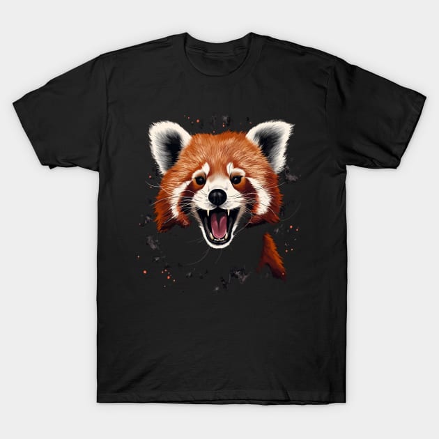 Red Panda Smiling T-Shirt by JH Mart